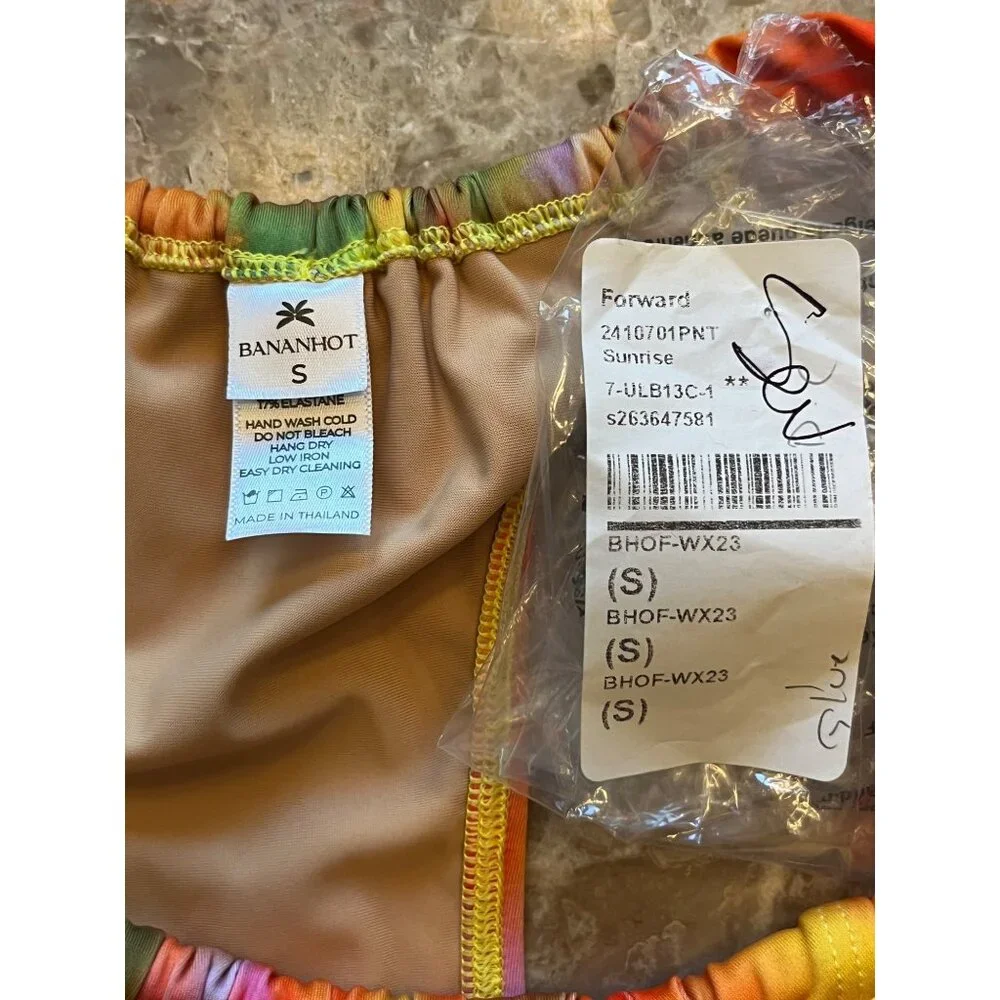 BANANHOT Shell Bikini Bottoms in Sunrise Small New Womens Swimsuit